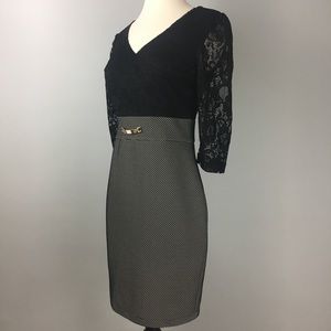 Zen Black Lace Top w/ Pencil Skirt Dress